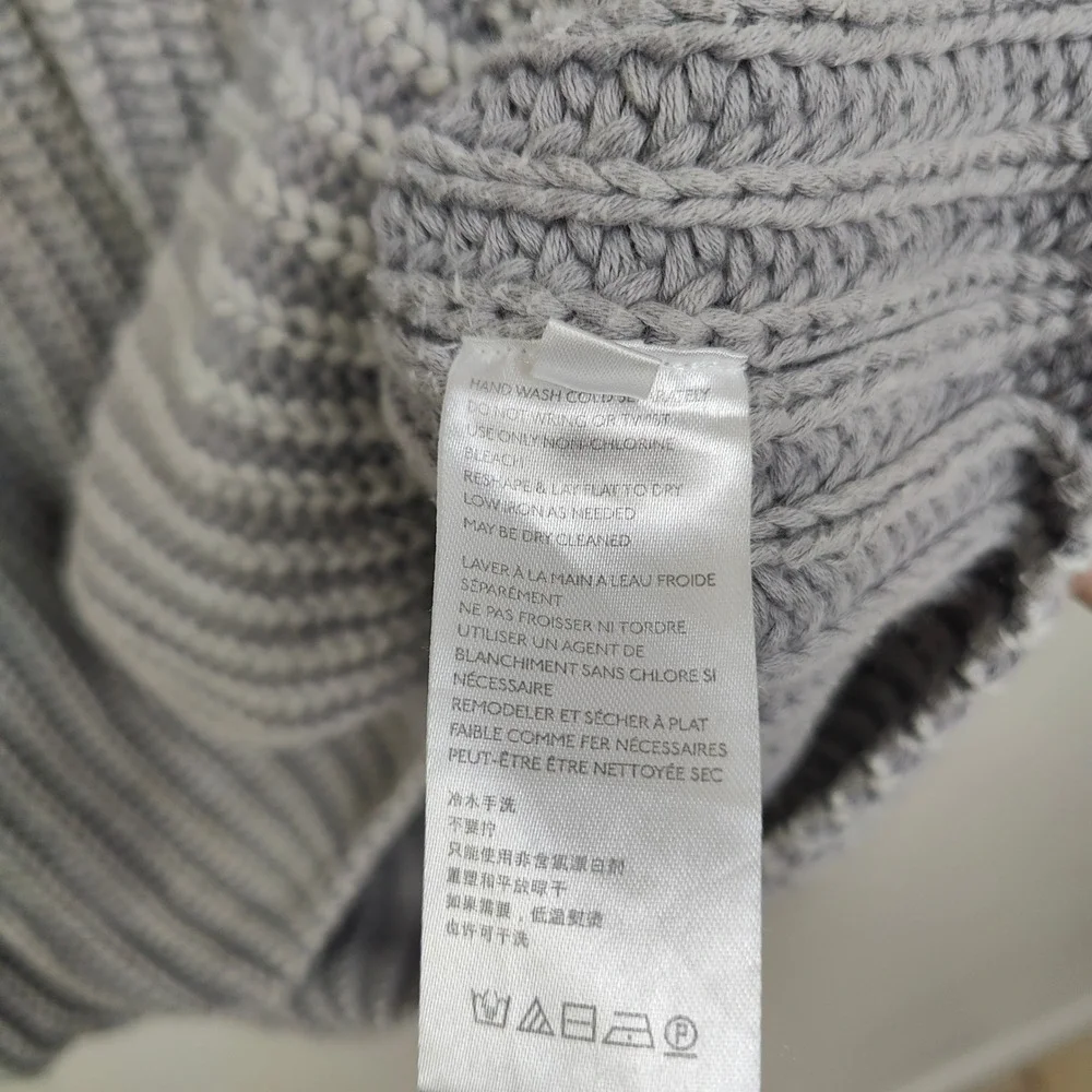 Free People Take Me Home Sweater Womens Large Gray Chunky‎ Knit Oversized Boho